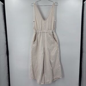 Free People Alora Open Tieback Jumpsuit 100% Cotton Size Small